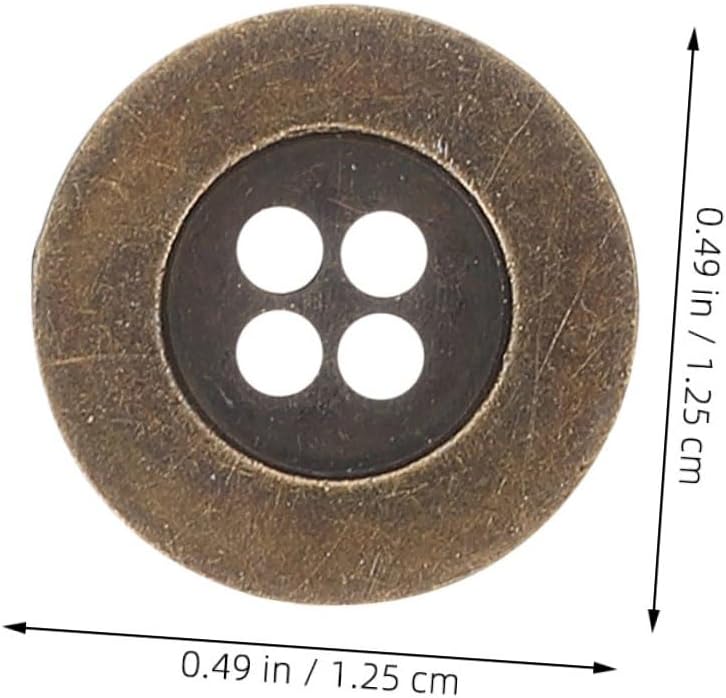 100pcs Vintage Metal Buttons 12.5mm Bronze 4-Hole Coat Replacement Buttons for Jackets and DIY Sewing Crafts - Image 2