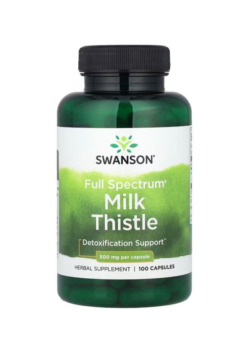 SWANSON Full Spectrum Milk Thistle 1000 mg 100 Capsules (500 mg Per Capsule) - Image 1