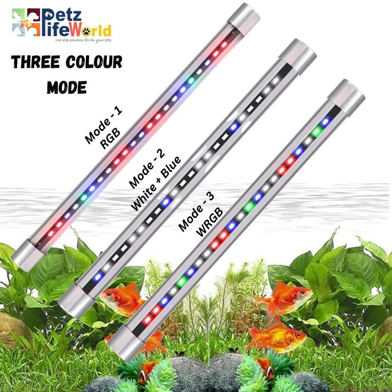 VAYINATO ® (T4-30F) Suitable for 1.5~2.5 Feet Aquarium Tank WRGB (White, Red, Green, Blue) Multi Colour Changing LED Light | Fully Submersible | 3 Colour Mode by Petzlifeworld - Image 4