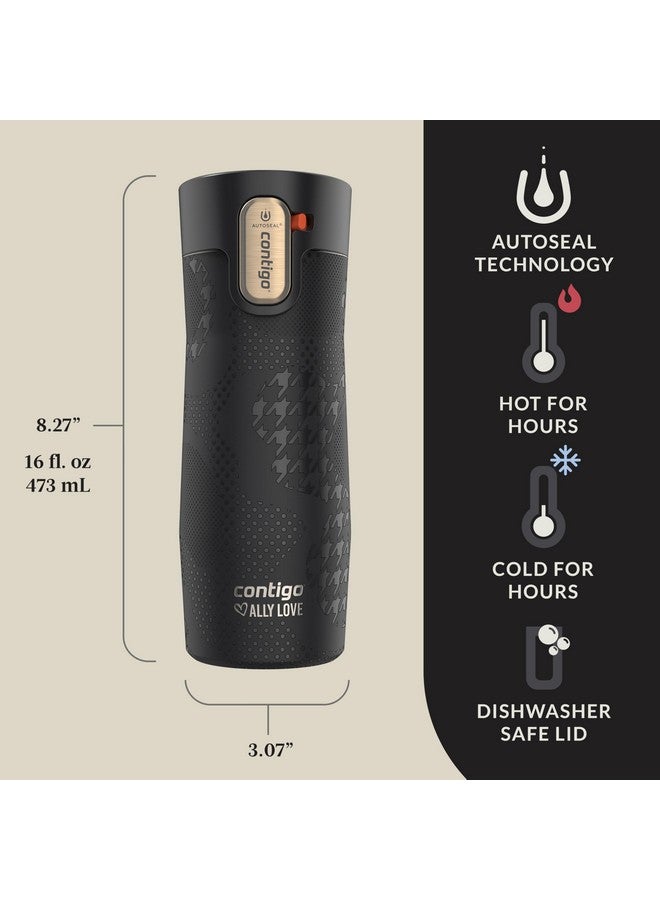 Contigo Contigo x Ally Love Stainless Steel Vacuum-Insulated Travel Mug with Autoseal and Easy Clean Lid, Spill-proof, Keeps Drinks cold 24 hrs & hot for 11 hrs, BPA Free, 16oz., West Loop 3.0, Licorice - Image 3