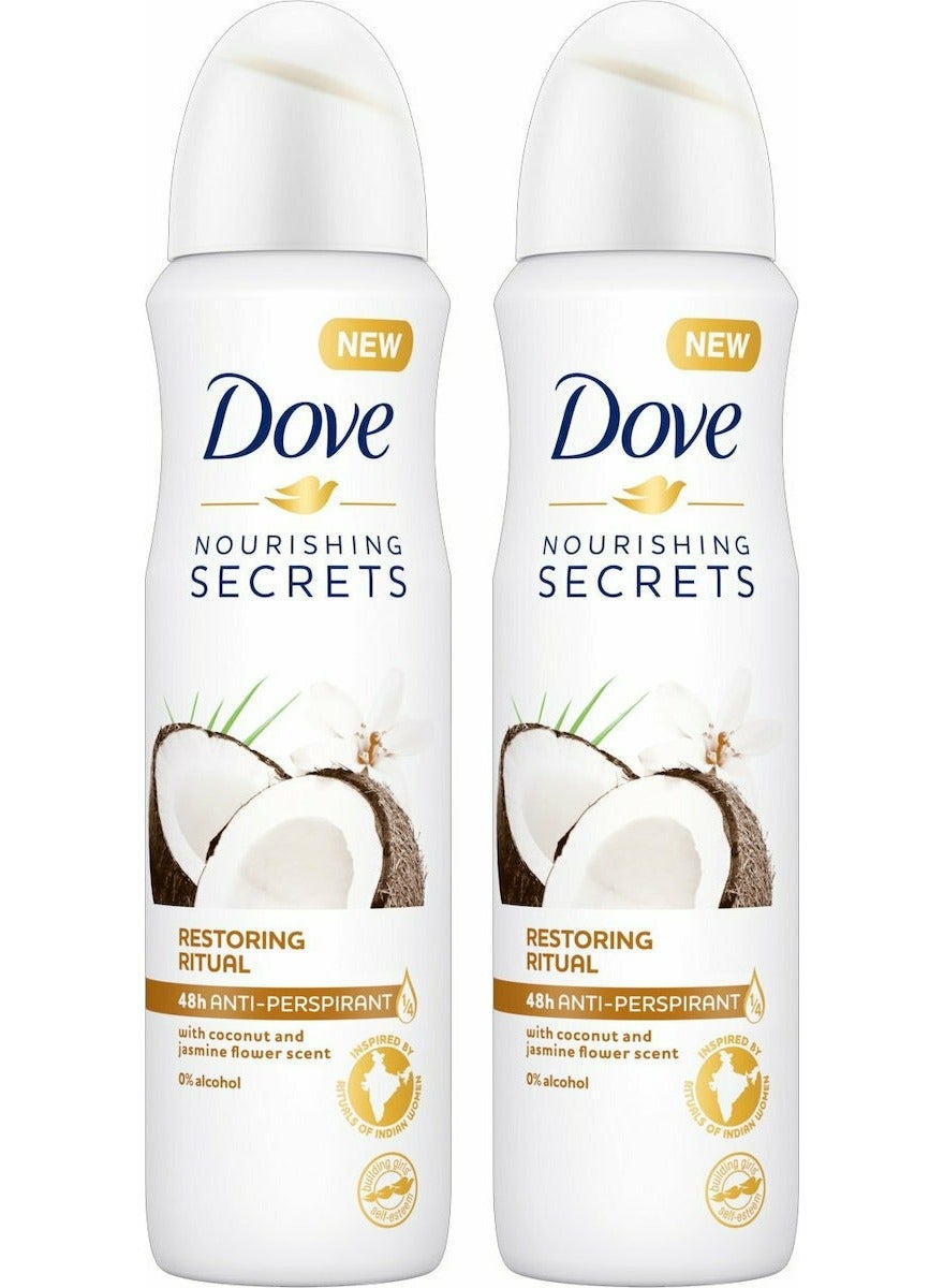 Dove Nourishing Secrets Coconut and Jasmine Deodorant 2 x 250ml