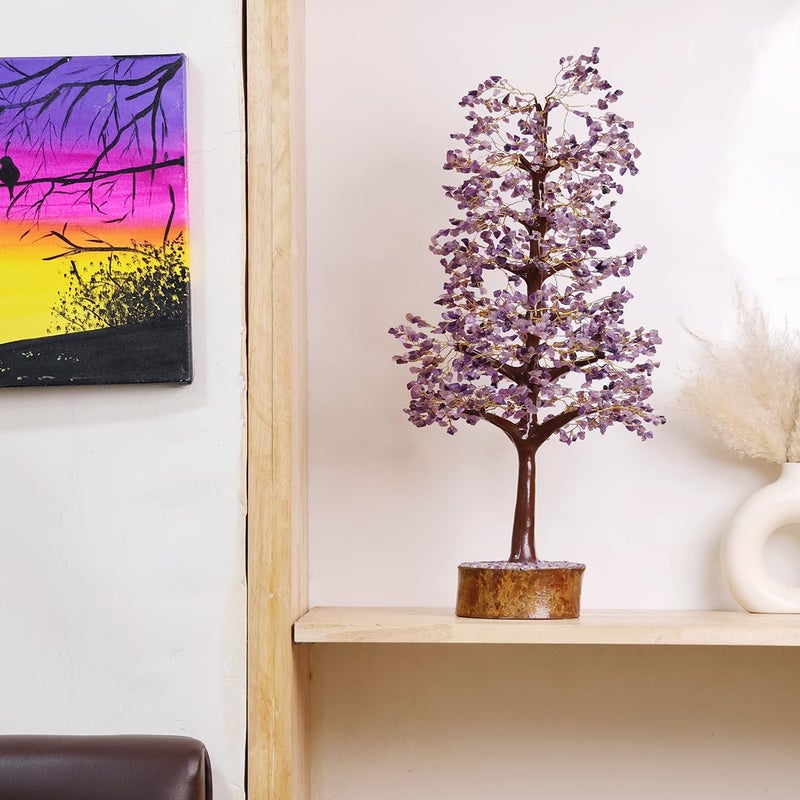 Shubhanjali Shubhanjali Amethyst Crystal Tree Big 1500 Beads Home Decoration Items for Living Room Showpieces Home Dcor Christmas Decoration  - Image 2