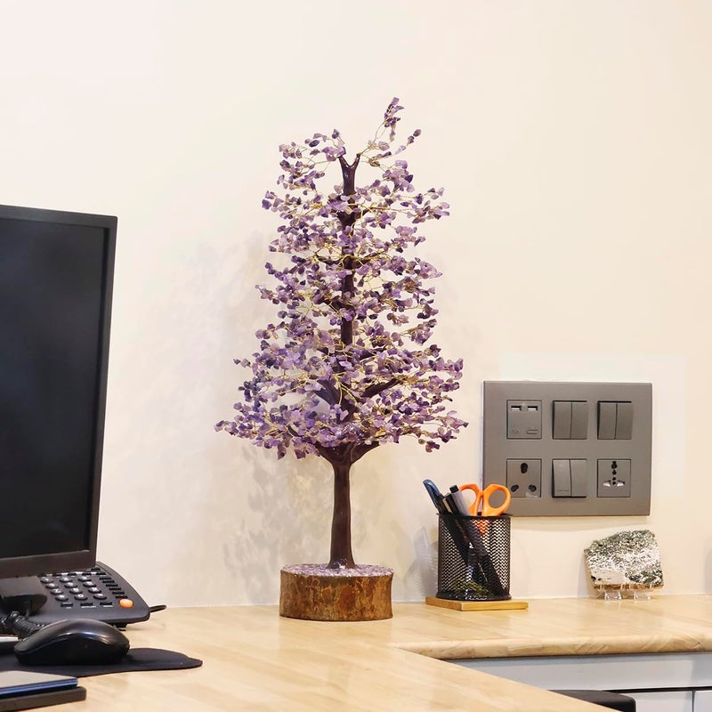 Shubhanjali Shubhanjali Amethyst Crystal Tree Big 1500 Beads Home Decoration Items for Living Room Showpieces Home Dcor Christmas Decoration  - Image 4