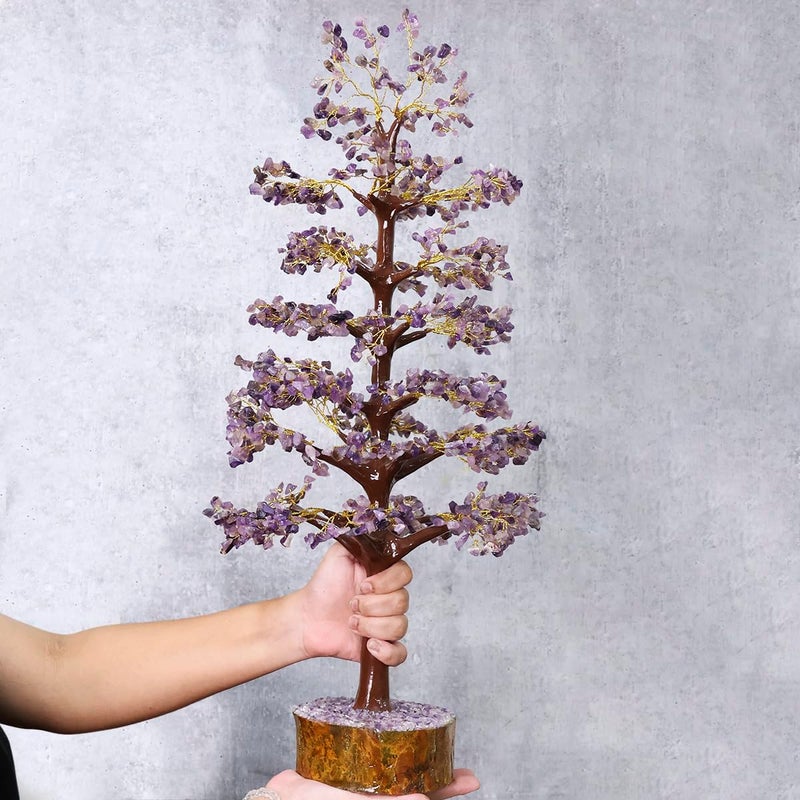Shubhanjali Shubhanjali Amethyst Crystal Tree Big 1500 Beads Home Decoration Items for Living Room Showpieces Home Dcor Christmas Decoration  - Image 3