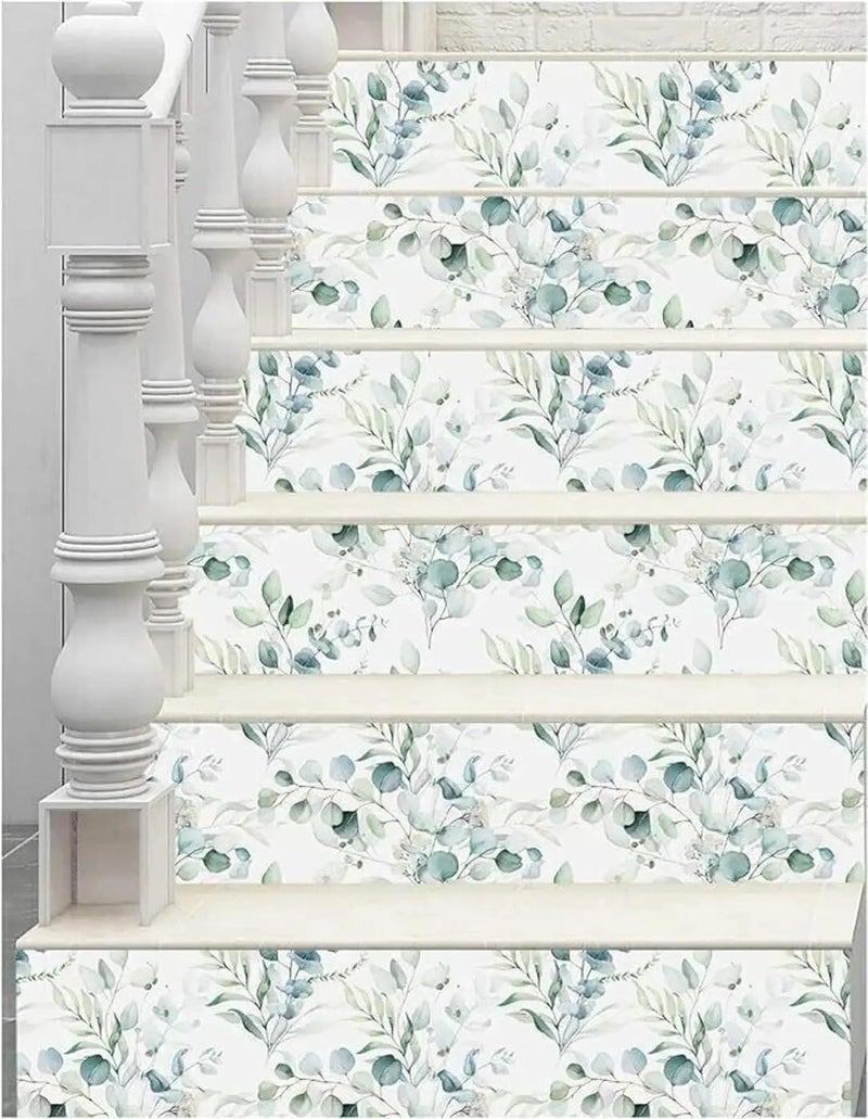 Jig-Tik Contact Paper Waterproof PVC Wallpapers Roll Embossed Europe Style Nordic 3D Sculpture Flower Wall Covering Modern Wall Décor(45 * 300) (1, White Black) (1, Green Floral) - Image 3