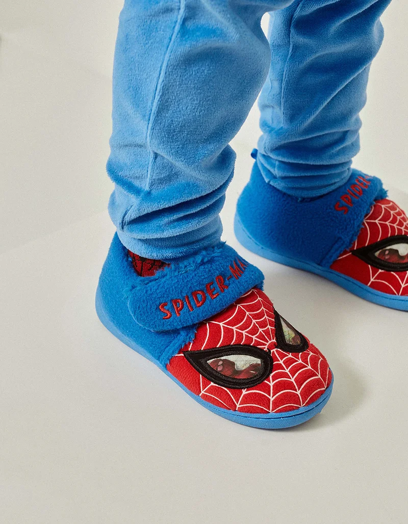 Zippy Plush Slippers for Boys 'Monsters', Orange/Dark Blue
