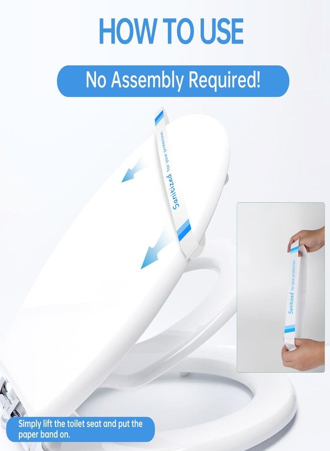 Germiwipe 500Pcs Sanitized Toilet Seat Bands,Hotel Essentials, Printed Toilet Strips for Hotels Motels Hospitals (Blue/White) - Image 2