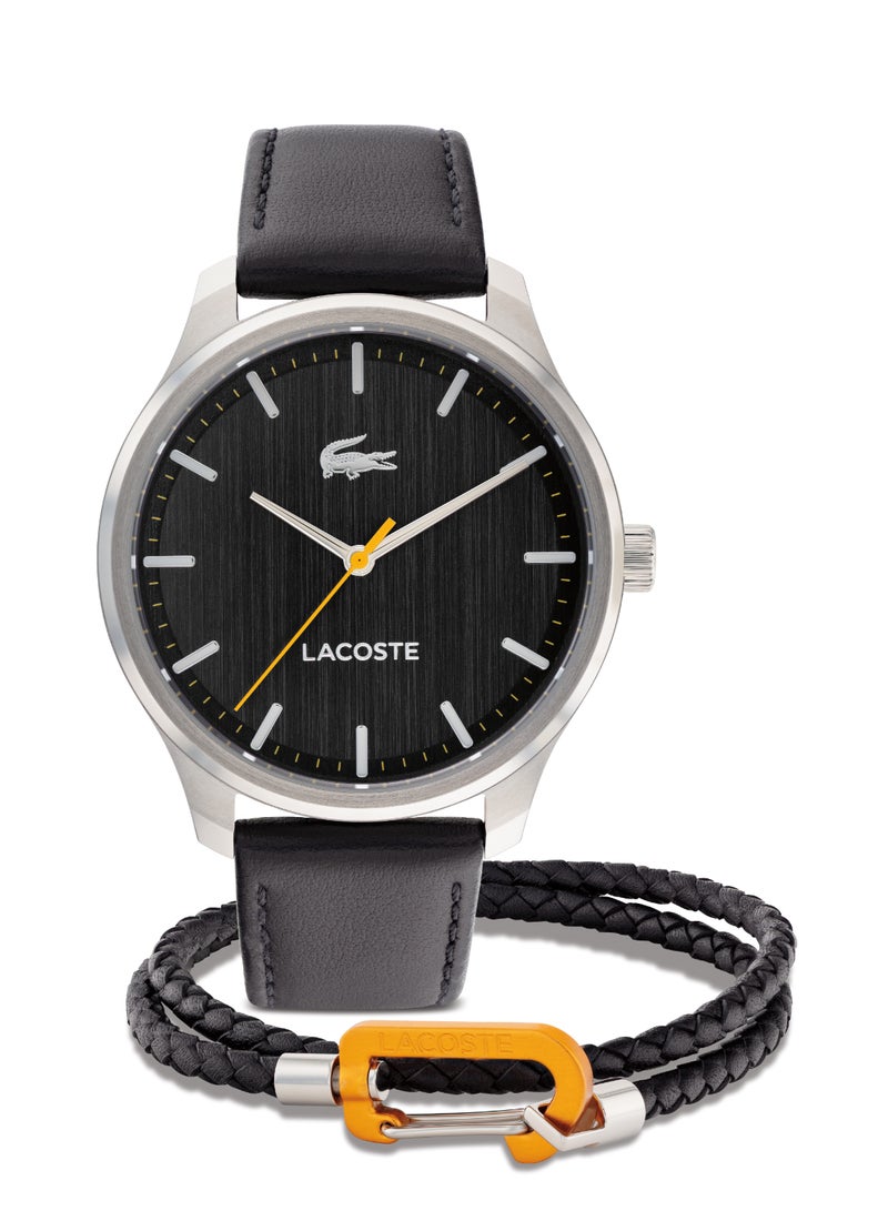 LACOSTE Round Analog Men'S Black Case Watch - 2070028 - Image 1