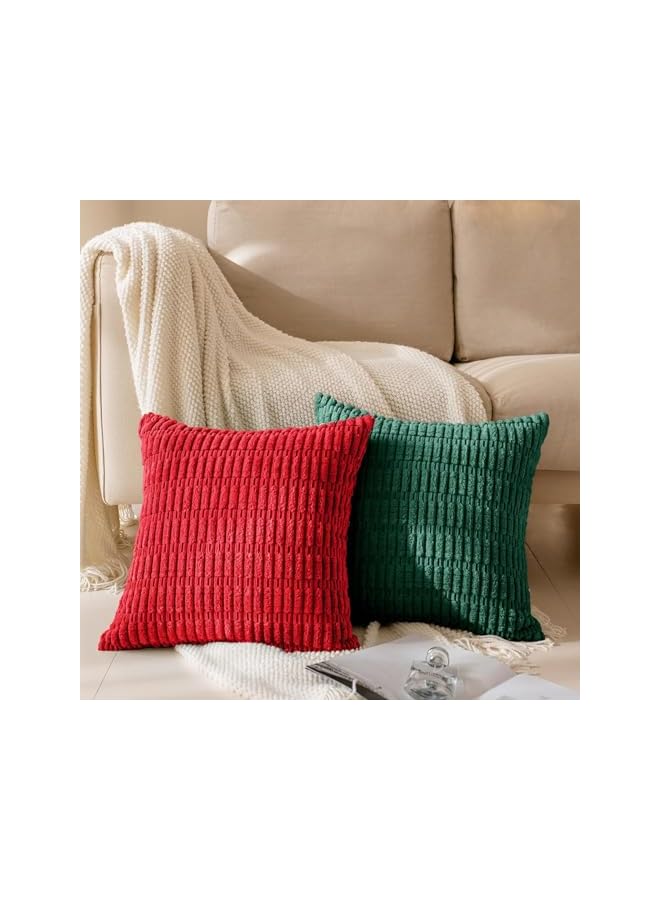 The Bros Green Cushion Cover 45 x 45cm, Throw Pillow Cover 18x18 inch, Christmas Decorations, 2 Pack - Image 2