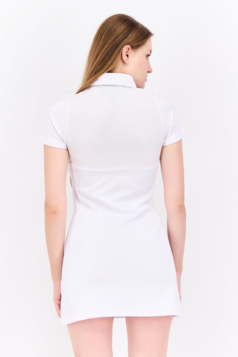 Lyle & Scott Women Brand Logo Mini Dress, White - Image 3