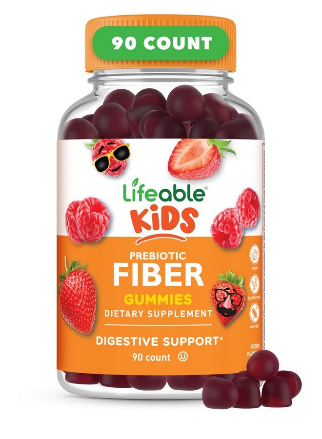Lifeable Prebiotic Fiber Gummies for Kids | Kids Fiber Gummies 5g | Great Tasting Fiber Supplements for Kids | Prebiotic Gummies for Digestive Health | Fiber Gummy for Kids, Children | 90 Gummies - Image 1