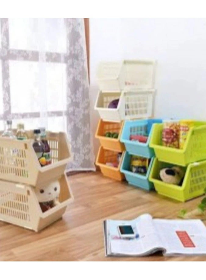 Plastic Kitchen Storage, 2 Layers - Pink - Image 2