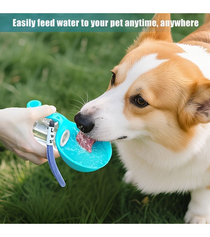 Stainless Steel Pet Water Bottle 9.64oz Dog Cat Leak Proof Travel Cup With Pink Foldable Bowls Outdoor Hiking Walking Portable Pets Water Dispenser - Image 4