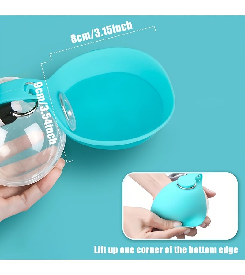Stainless Steel Pet Water Bottle 9.64oz Dog Cat Leak Proof Travel Cup With Pink Foldable Bowls Outdoor Hiking Walking Portable Pets Water Dispenser - Image 3