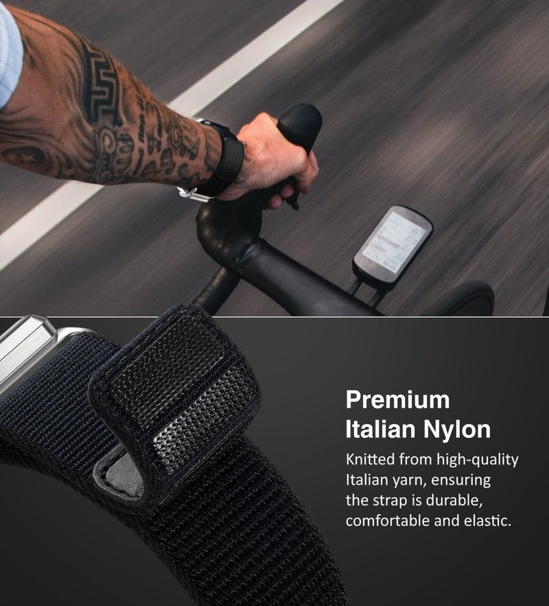 ULTIMAL Compatible with Apple Watch Ultra 3/2/1 Bands 49mm with Titanium Magnetic Clasp - Braided Stretchy Soft Nylon, Featuring Premium Full-grain (L, Black) - Image 4