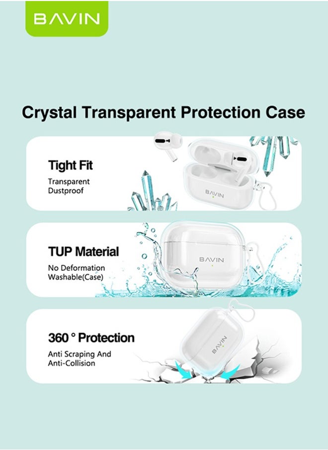 Bavin BAVIN TWS True Wireless Earbuds, Bluetooth 5.3 Headphones Touch Control 8h Playtime, IPX5 Waterproof TWS Bluetooth Earphones Hi-Fi Stereo Sound Noise Reduction Sport In-Ear Headphones with Charging Case White,  Bluetooth For iPhone, Android And More  - Image 5