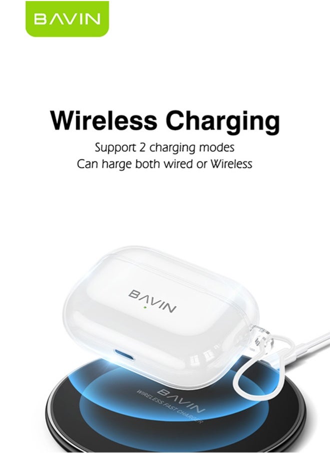 Bavin - BAVIN TWS True Wireless Earbuds, Bluetooth 5.3 Headphones Touch Control 8h Playtime, IPX5 Waterproof TWS Bluetooth Earphones Hi-Fi Stereo Sound Noise Reduction Sport In-Ear Headphones with Charging Case White,  Bluetooth For iPhone, Android And More - Image 1