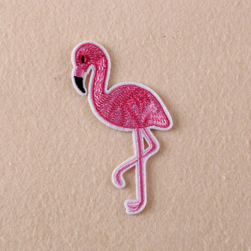 Flamingo Embroidery Iron On Patches 12 Pack For Jackets Jeans DIY Craft Decor - Image 5