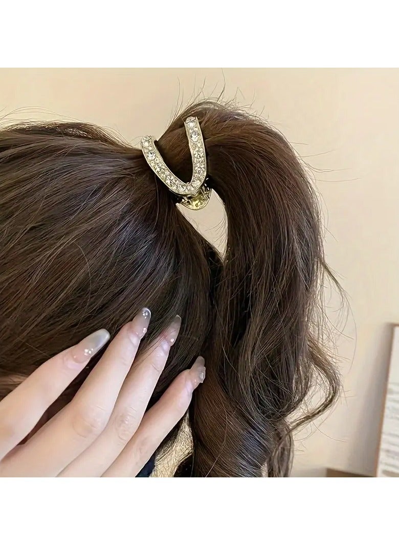 Goolsky Elegant Alloy U-Shaped Hair Clips with Rhinestones, Solid Color Fashion Hair Accessories for Women, Ideal for High Ponytail Styles and Gift Giving - Mixed Color Set for Adults Over 15 Years Old - Image 2