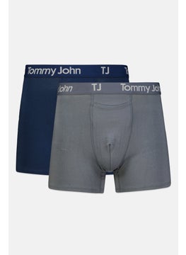 Men 2 Pieces 4 inseam Brand Logo Boxer Briefs, Multicolor