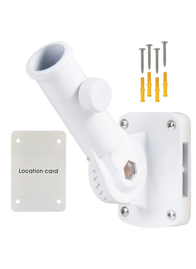 NQ NQ Flag Pole Holder Adjustable, Flag Pole Bracket for Outside House Heavy Duty Aluminum, Multi-Position Flag Pole Mounting Bracket Rust Free with Hardwares, 1" Inner Diameter (White- 1 Pack)  - Image 1