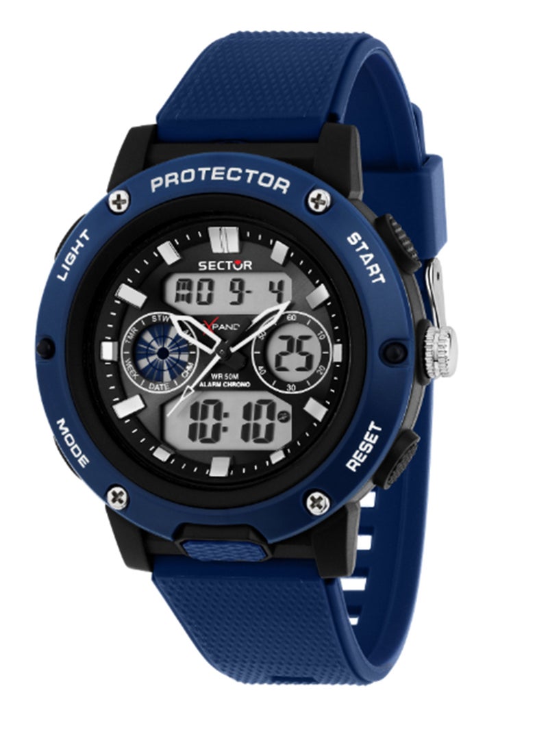 Sector EX-44 47MM DIGITAL BLACK DIAL D.BLU PU S - Image 1
