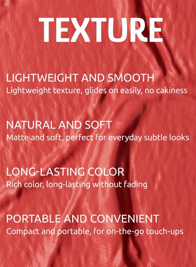 YOUNG VISION Pocket Blush Long Lasting Smooth Lipstick Blush Stick, Matte Highly Chroma Blusher Paste, Waterproof Blusher Cream #04 - Image 4