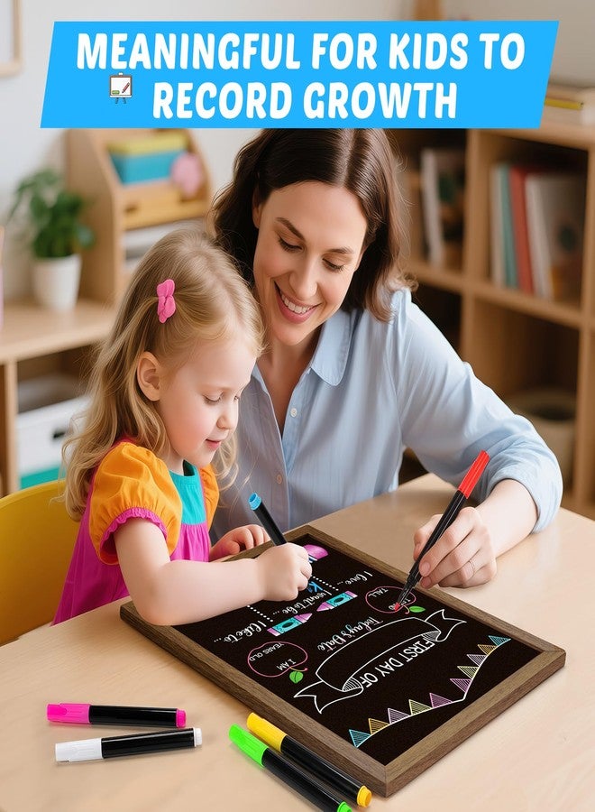Hodurgyi Double-Sided First Day and Last Day of School Board Sign with 6 Colorful Markers,14x12 Inch Reusable Chalkboard, First & Last Day Photo Prop for Kindergarten Preschool Elementary Kids - Image 5