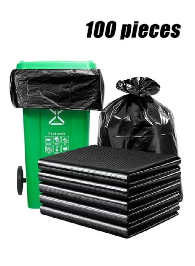 100 Pcs Garbage Bags Super Large, 80x60cm Heavy Duty Trash Bag, Rubbish Bags, Bin Liners Large Black Plastic Trash Bag for Home, Kitchen, Commercial, Patio, Lawn - Image 1