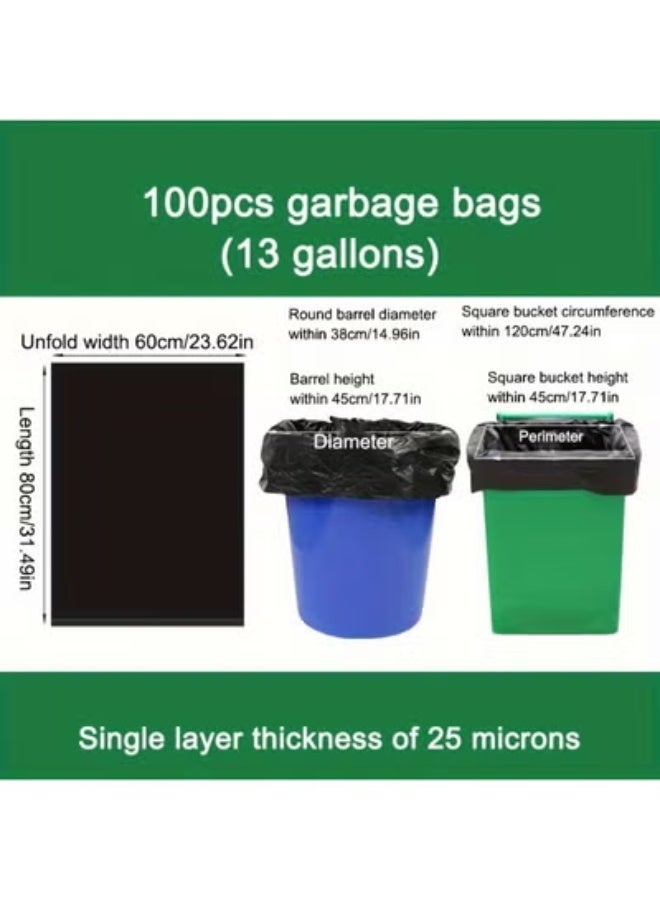 100 Pcs Garbage Bags Super Large, 80x60cm Heavy Duty Trash Bag, Rubbish Bags, Bin Liners Large Black Plastic Trash Bag for Home, Kitchen, Commercial, Patio, Lawn - Image 2