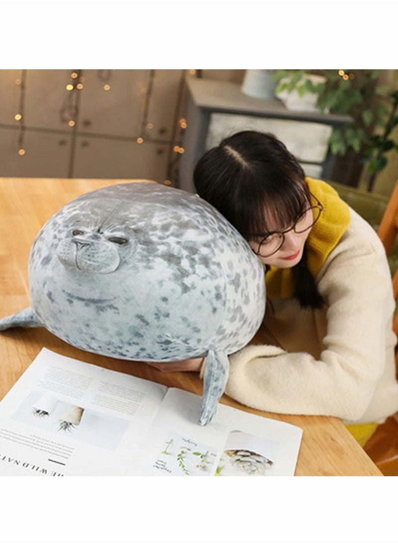 KASTWAVE - Chubby Blob Seal Pillow Round Chubby Seal Hugginchesg Pillow Soft Fat Hugging Pillow Stuffed Cotton Plush Stuffed Animal Seal Plush Toy Throw Cute Ocean Pillows Cuddly Gift Small13 in - Image 1