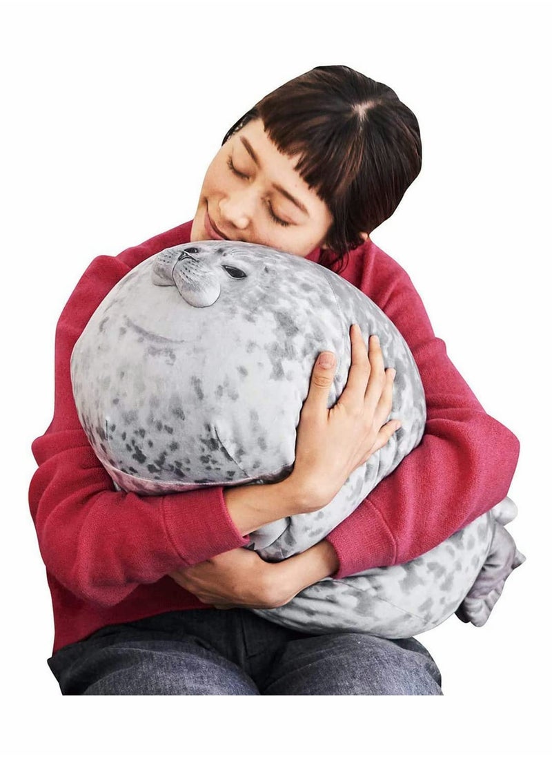KASTWAVE - Chubby Blob Seal Pillow Round Chubby Seal Hugginchesg Pillow Soft Fat Hugging Pillow Stuffed Cotton Plush Stuffed Animal Seal Plush Toy Throw Cute Ocean Pillows Cuddly Gift Small13 in - Image 1