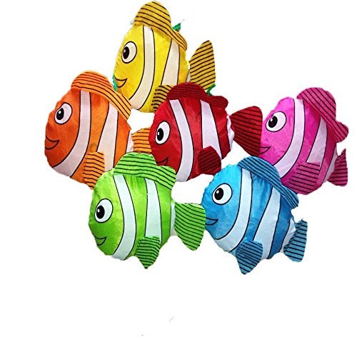 Moolecole 10pcs Fish Cute Portable Shopping Bag Foldable Grocery Bag Handle Bag in Folding Bags