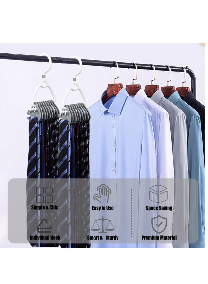 SOLARAE Premium Tie Rack,2 Pcs Stylish Tie Hanger,for Closet Space Saving Design with 360Â° Rotating Head,Easy to Tidy Up & Take Off,ABS Necktie Organizer & Hanger-Holds 9-18 Ties,Smart & Sturdy Tie Storage - Image 4