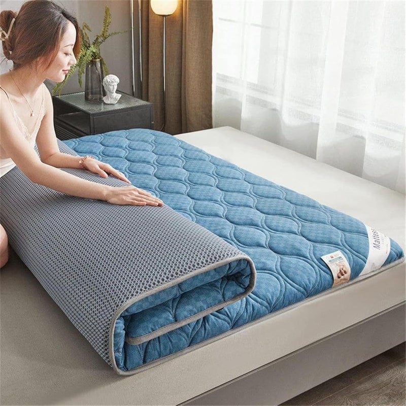 Japanese Futon Mattress,Tatami Mattress, Floor Mattress Foldable Portable Tatami Mat Student Mattress Sleeping Mattress for Floor Roll Up Bed Mattress Pad Topper,(Grey,90x200cm(35 * 79in)) - Image 2