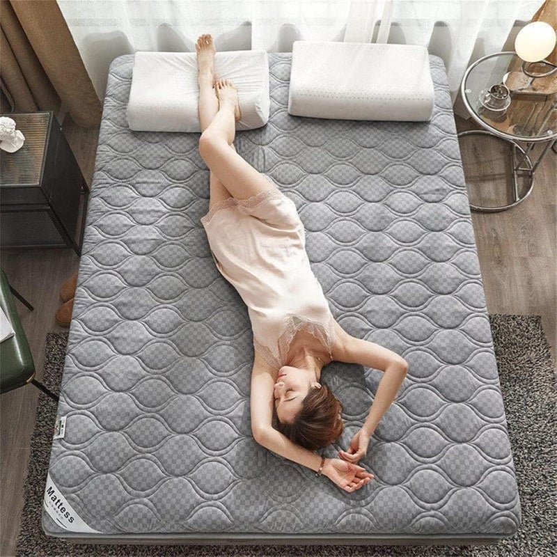 Japanese Futon Mattress,Tatami Mattress, Floor Mattress Foldable Portable Tatami Mat Student Mattress Sleeping Mattress for Floor Roll Up Bed Mattress Pad Topper,(Grey,90x200cm(35 * 79in)) - Image 1