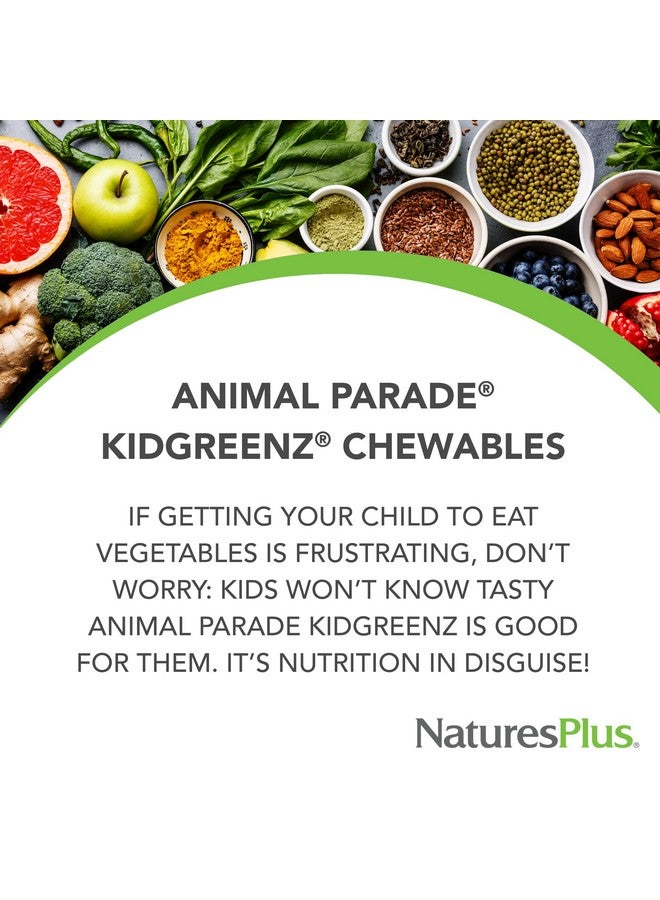 Natures Plus Animal Parade KidGreenz, Tropical Fruit Flavor - 90 Animal-Shaped, Chewable Tablets - Vegetarian, Gluten Free - 90 Servings - Image 3