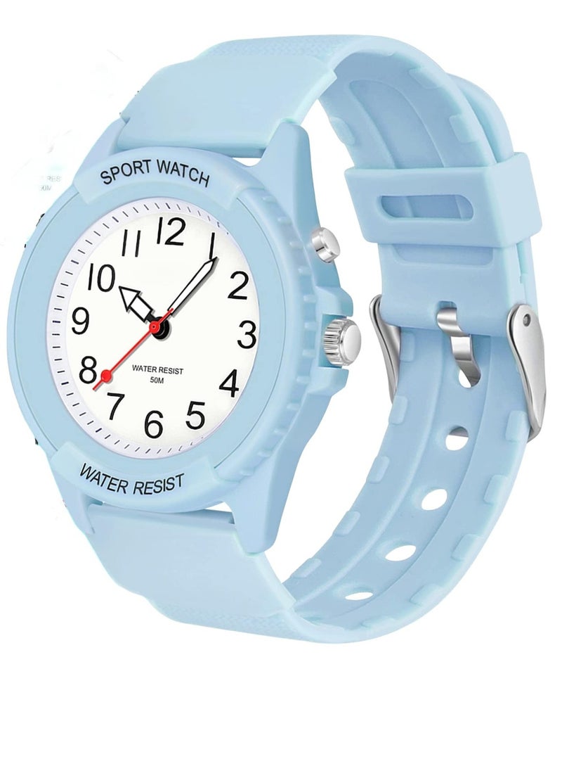 Captaintech Waterproof Kids Analog Watch for Boys & Girls, Night Light Time Teaching Watch, Easy to Read for Children 6-18, Perfect for Learning Time  - Image 1