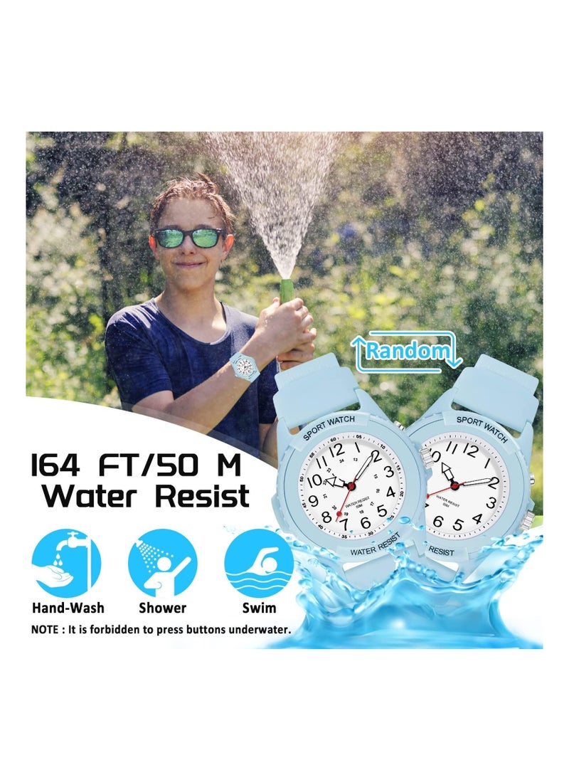Captaintech Waterproof Kids Analog Watch for Boys & Girls, Night Light Time Teaching Watch, Easy to Read for Children 6-18, Perfect for Learning Time  - Image 3