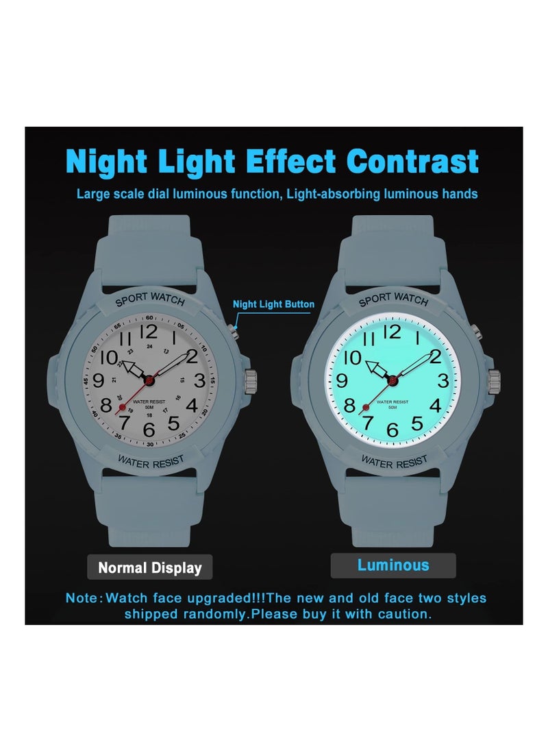 Captaintech Waterproof Kids Analog Watch for Boys & Girls, Night Light Time Teaching Watch, Easy to Read for Children 6-18, Perfect for Learning Time  - Image 2