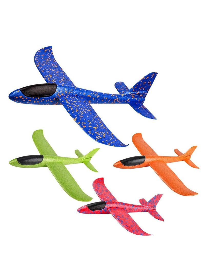 martksa Flying Airplane 4 Pack 17.5" Toys for Kids Ages 4-8 8-12 Valentine Day Gift for Boys Girls Class Students Goodie Bag Fillers Throwing Glider Foam  - Image 1