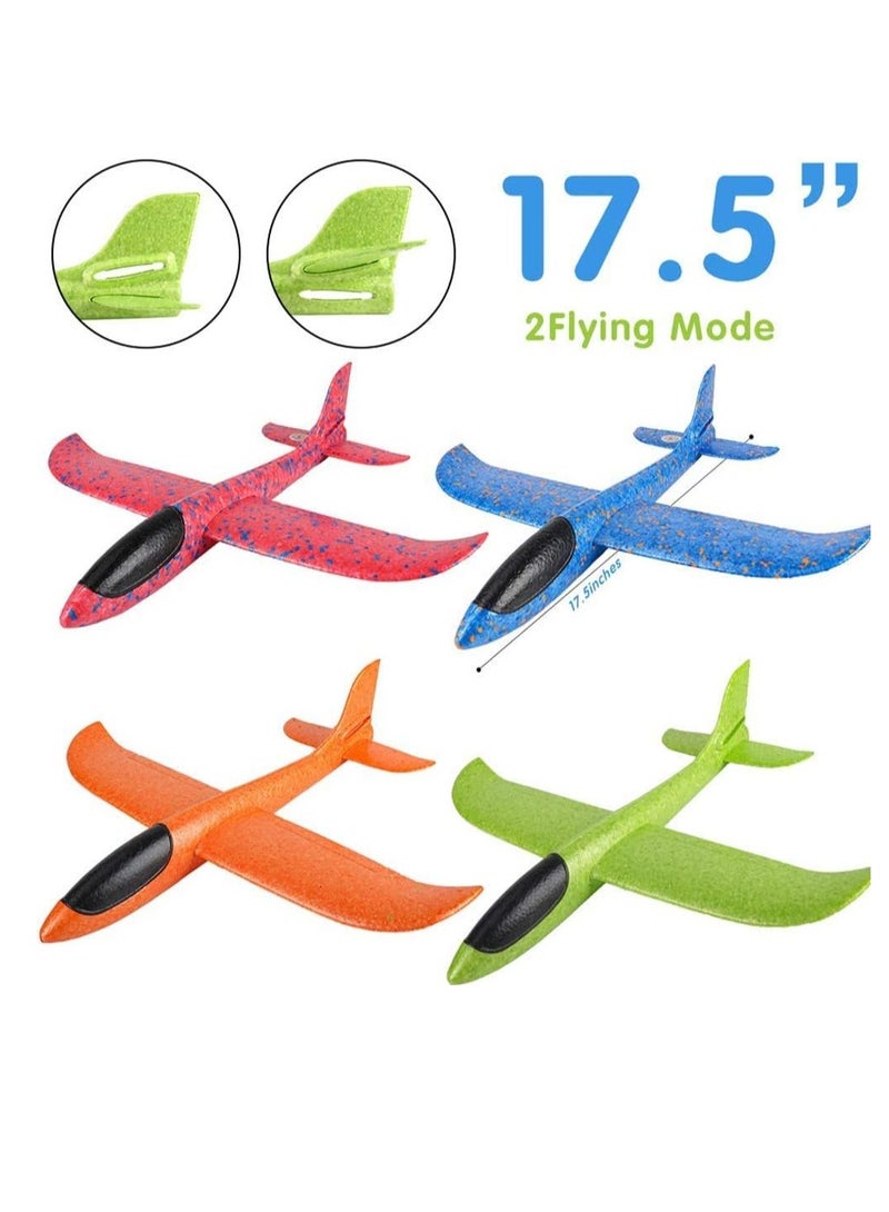 martksa Flying Airplane 4 Pack 17.5" Toys for Kids Ages 4-8 8-12 Valentine Day Gift for Boys Girls Class Students Goodie Bag Fillers Throwing Glider Foam  - Image 2