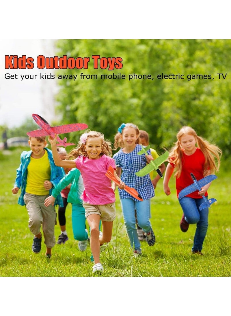 martksa Flying Airplane 4 Pack 17.5" Toys for Kids Ages 4-8 8-12 Valentine Day Gift for Boys Girls Class Students Goodie Bag Fillers Throwing Glider Foam  - Image 3