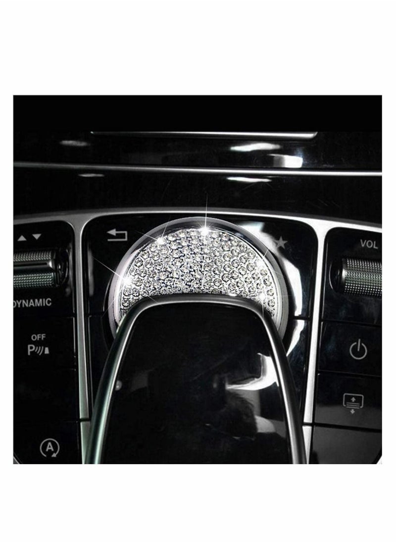 Y&D Knob Central Decorations for Mercedes Benz Accessories Bling Parts W204 X204 W166 X166 C GLK Class Multimedia Control Regulator Covers Interior Women Men Crystal Silver  - Image 2