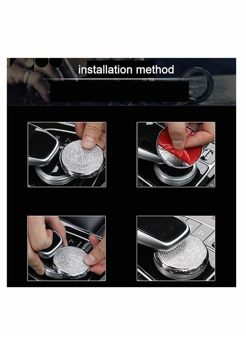 Y&D Knob Central Decorations for Mercedes Benz Accessories Bling Parts W204 X204 W166 X166 C GLK Class Multimedia Control Regulator Covers Interior Women Men Crystal Silver  - Image 4
