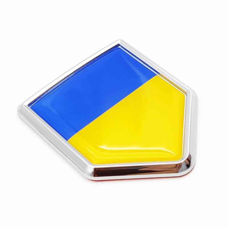 Overdecor Ukraine Flag Decal Stickers Car Emblem Ukrainian Car Accessories Decorations Chrome Shield Flag Sticker Decals for Cars Truck Vehicles 2 Pack - Image 3