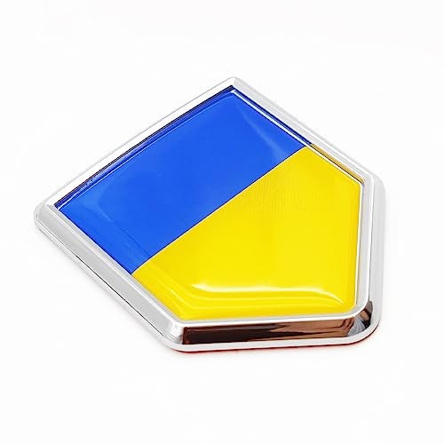 Overdecor Ukraine Flag Decal Stickers Car Emblem Ukrainian Car Accessories Decorations Chrome Shield Flag Sticker Decals for Cars Truck Vehicles 2 Pack - Image 1