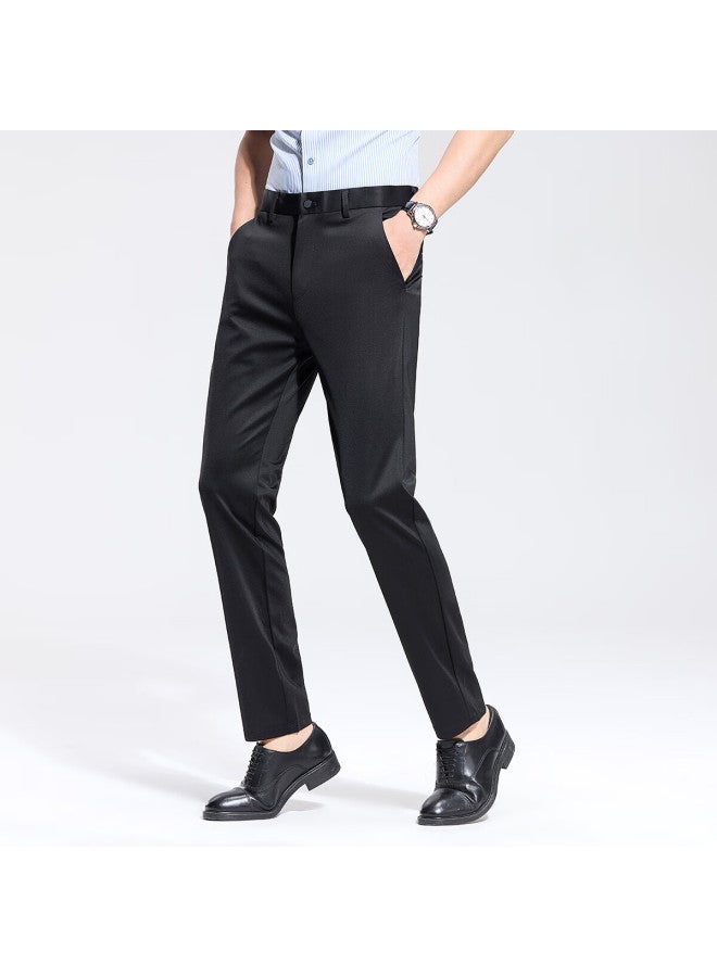 Hodo Hodo Men's Business Pants With Mulberry Silk & Cool Breathable Fabric Smooth Straight-leg Solid Color Summer Casual Pants - Image 5