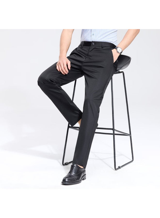 Hodo Hodo Men's Business Pants With Mulberry Silk & Cool Breathable Fabric Smooth Straight-leg Solid Color Summer Casual Pants - Image 2