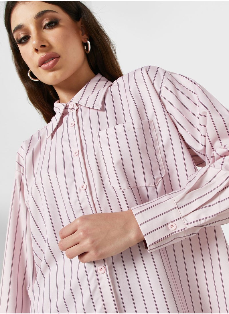Ginger - Vertical Striped Printed Shirt - Image 1